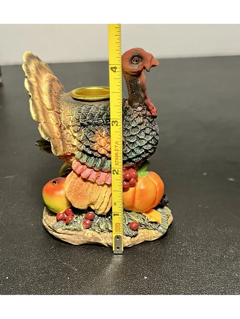 Vintage 1990s Set Of 2 Turkey Harvest Tealight Candle Holders Resin, 3.5x4.25”